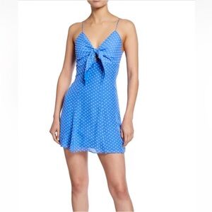 Alice + Olivia Roe Blue and White Polka Dot Dress